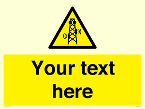 Custom warning RF radiation transmitter